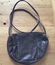 Vtg Unbranded Brown Leather Small Shoulder Bag