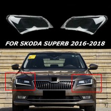 Transparent Shell Fit Skoda Superb 2016 2017 2018 1Pair Headlamp Headlight Lens