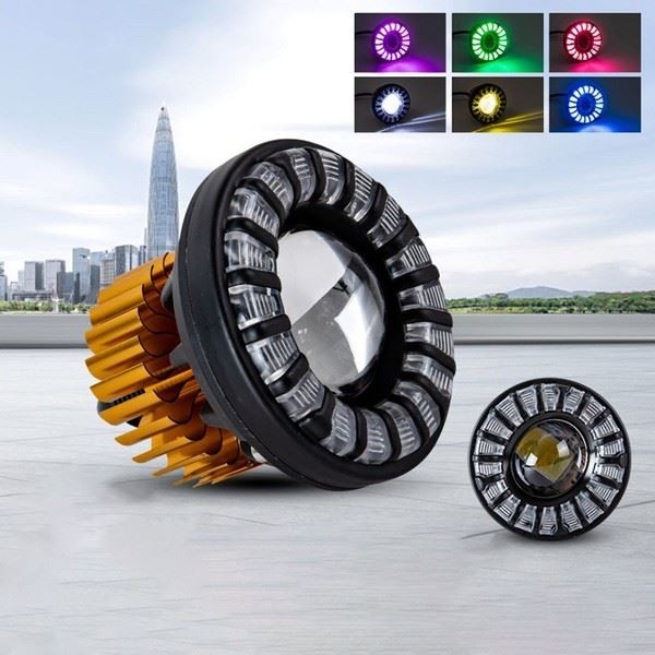 Eurowagens RGB Motorrad Scheinwerfer 20W Dual Beam Weiß Gelb 12 80V Design-image