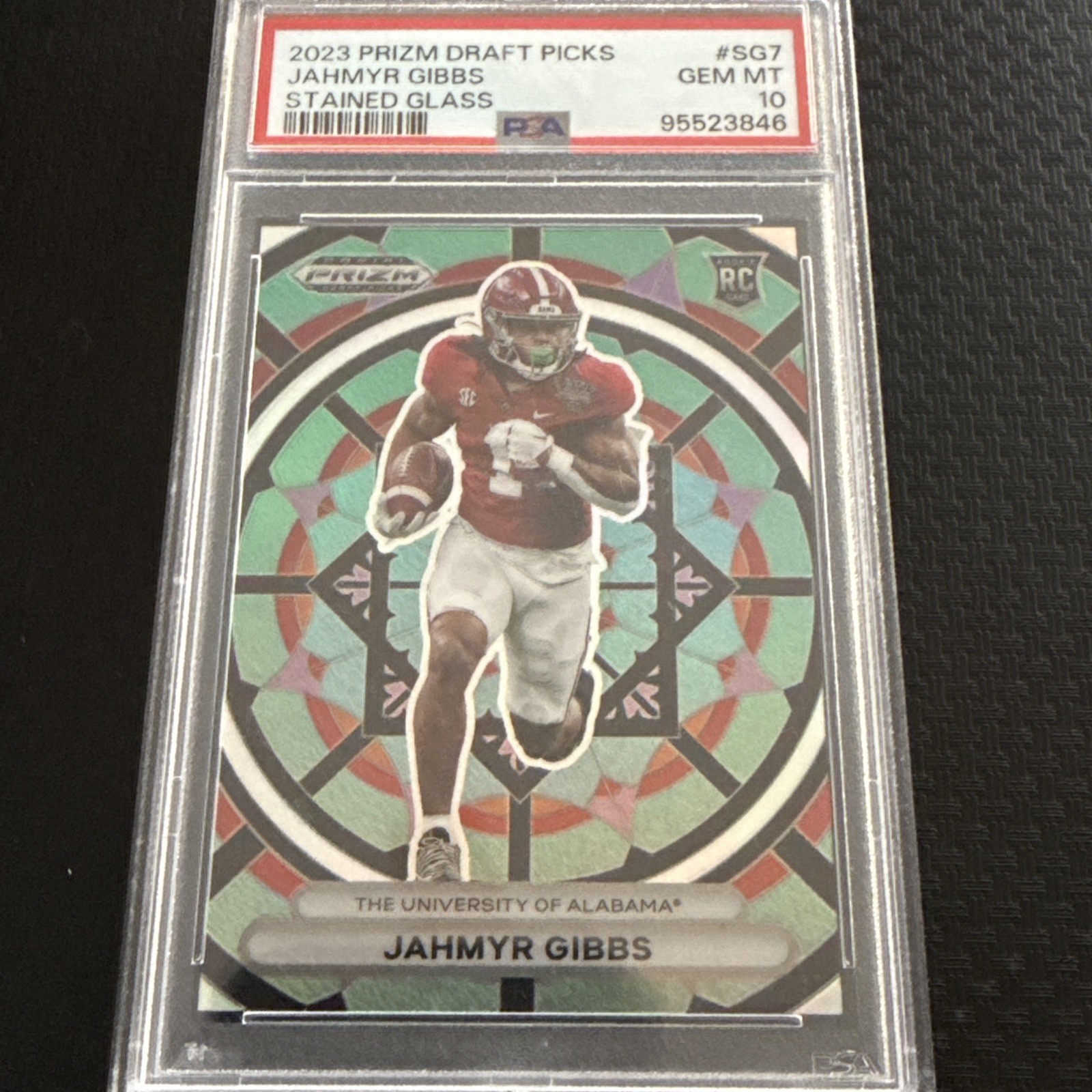 Jahmyr Gibbs Panini Prizm Draft Picks Stained Glass #SG7 Base