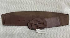 Banana Republic Leather Design Buckle Elastic Cinch Belt Tan Size XS/S NWT