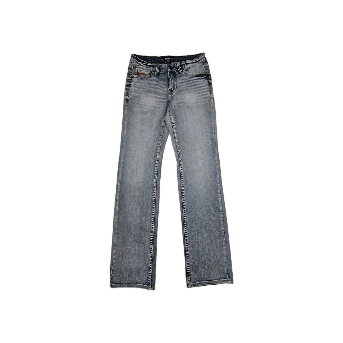RANK 45 Men's Light Blue Light Wash Stretch Denim Jeans, 5-Pocket