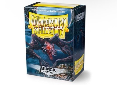 Matte Black Case Display Dragon Shield Standard Size Sleeves