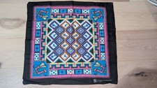 Vtg Antique SOUTHWESTERN SOUTHWEST AZTEC PARIS black USA Cotton Biker BANDANA
