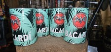 Set of 4 Tin Bacardi Rum Solo Type Cups Tropical Tiki Cocktail Cans Mug Glass 