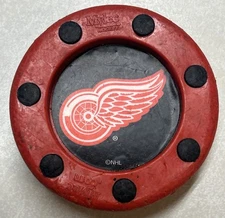 Vintage MYLEC NHL DETROIT RED WINGS Roller/Street Hockey Puck Red Used
