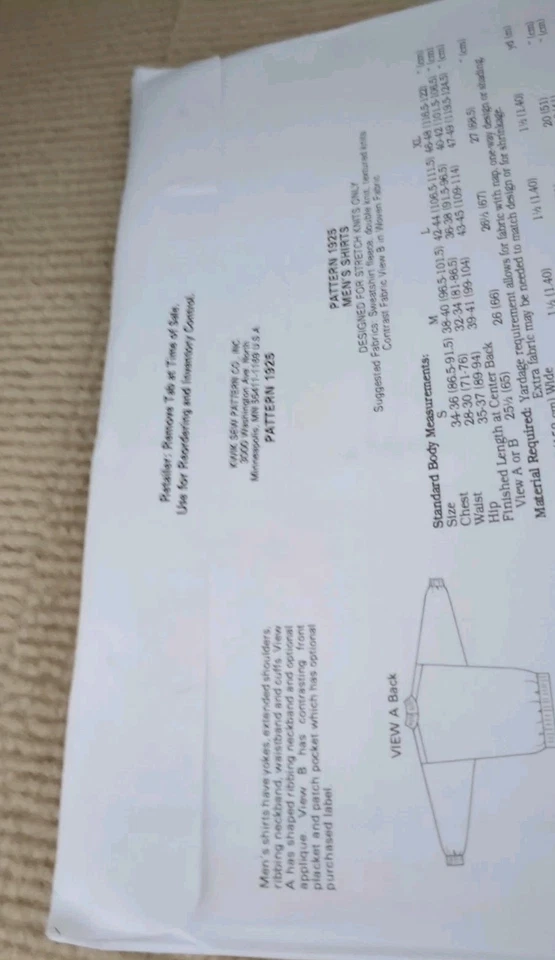 Kwik Sew 1925 Mens Sweatshirt Casual Collar S M L XL Sewing Pattern UNCUT SEALED - Image 3 of 3