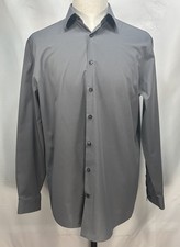 J. Ferrar Slim Long Sleeve Button Down Gray 16-16.5/34-35