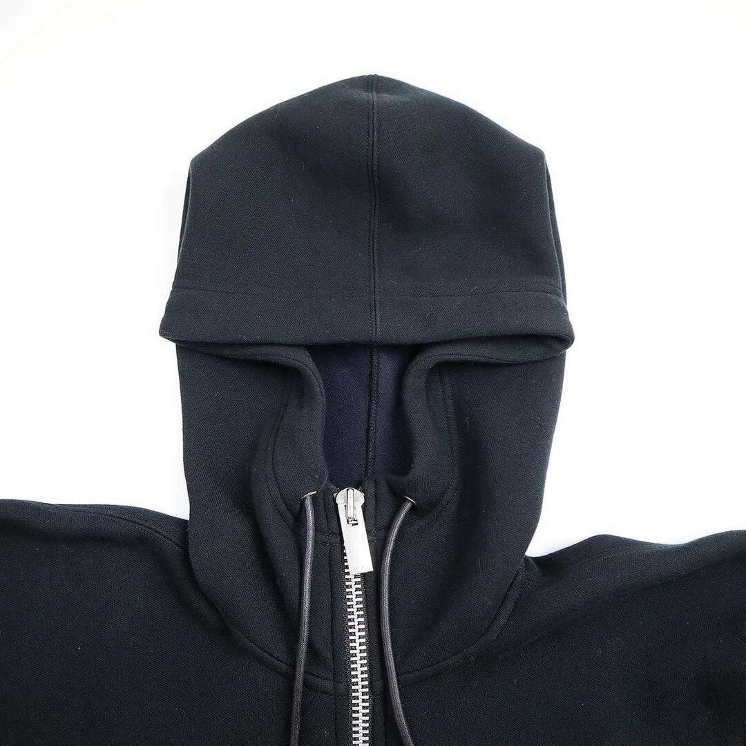 Felpa con cappuccio SACAI 24SS in spugna 24 07394 nera 1 usata MESC 0