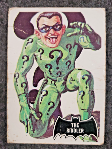 Tarjeta Riddler 1966 Topps Batman Sinister Smile #36 Black Bat años 60 DC (DS3D1K9) - Imagen 1 de 4