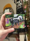 ACEO Original Skunk and Flowers, Gladiolus, Animal Gouache Painting, 2.5x3.5 — photo 2