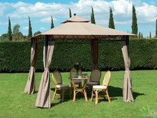 GAZEBO TELI LATERALI QUADRATO 300X300CM MT.3X3 ACCIAIO TOP COPERTURA POLIESTERE