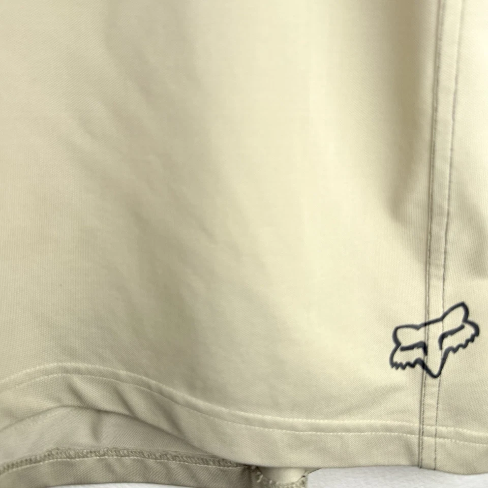 Fox Racing Mens 1/4 Zip Mock Neck Polo T Shirt Size XL Dark Gray & Beige - Image 4 of 4