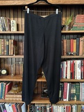Vintage DIANE VON FURSTENBERG L Large Black Silk Knit Pants Pull On
