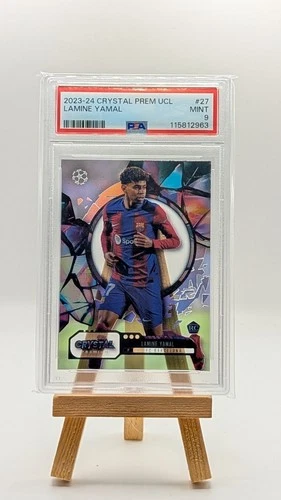 2023 Topps Crystal Premium UEFA Champions League Lamine Yamal #27 PSA 9