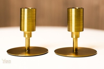 Maison de Bucks Minimalistische Kerzenständer Gold Metall (2er Set)