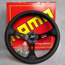 14" Universal Deep Dish Suede Racing Steering Wheel & Ball Quick Release Adapter