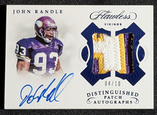 John Randle 2018 Panini Flawless Distinguished Patch Autographs Sapphire #/10