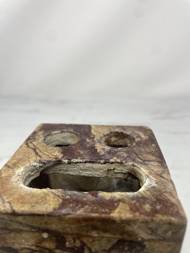 Natural Brown Stone Marble 2 Toothbrush Holder Home Bathroom Decor - Picture 9 of 10