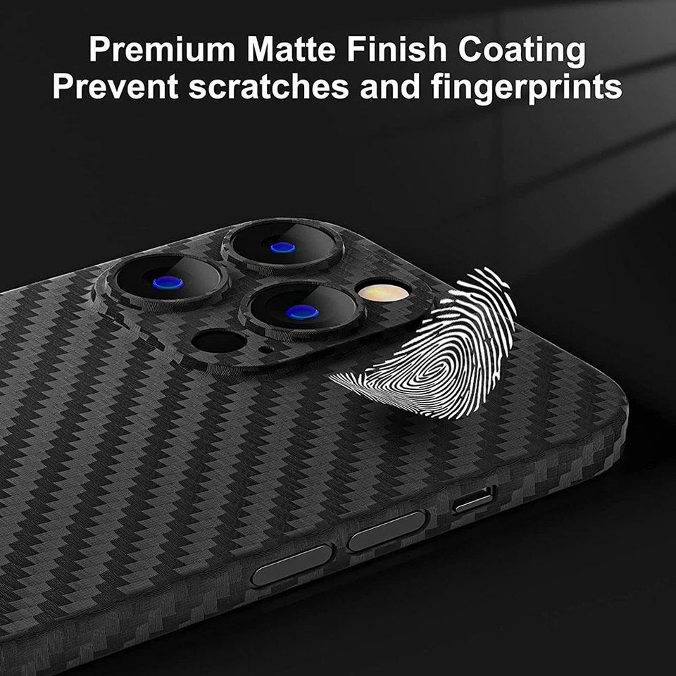 Funda ultra delgada de fibra de carbono de 0,3 mm para iPhone 15 14 13 12 11 Pro Max Foto 4 de 4