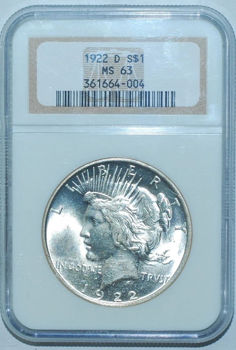 1922年 ピースダラーPCGS MS63 $1 1922 $1 Peace Dollar PCGS MS63, MS63 - PCGS Auction Prices