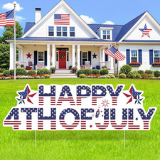 Happy 4Th of July Independence Day Yard Signs Patriotic Lawn Decorations with St