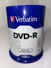VERBATIM Blank 16X DVD-R DVDR 4.7GB Branded Logo 100pk Recordable Disc