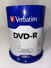 VERBATIM Blank 16X DVD-R DVDR 4.7GB Branded Logo 100pk Recordable Disc