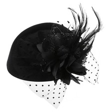 Vintage Fascinators Hut 20er 50er Schleier Hut Blume Federkleid Kopfschmuck F...