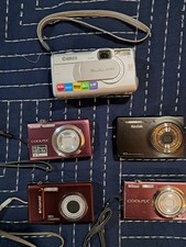 Lot Of 5 Digital Cameras Nikon Kodak Canon Polaroid For Parts Or Not Working