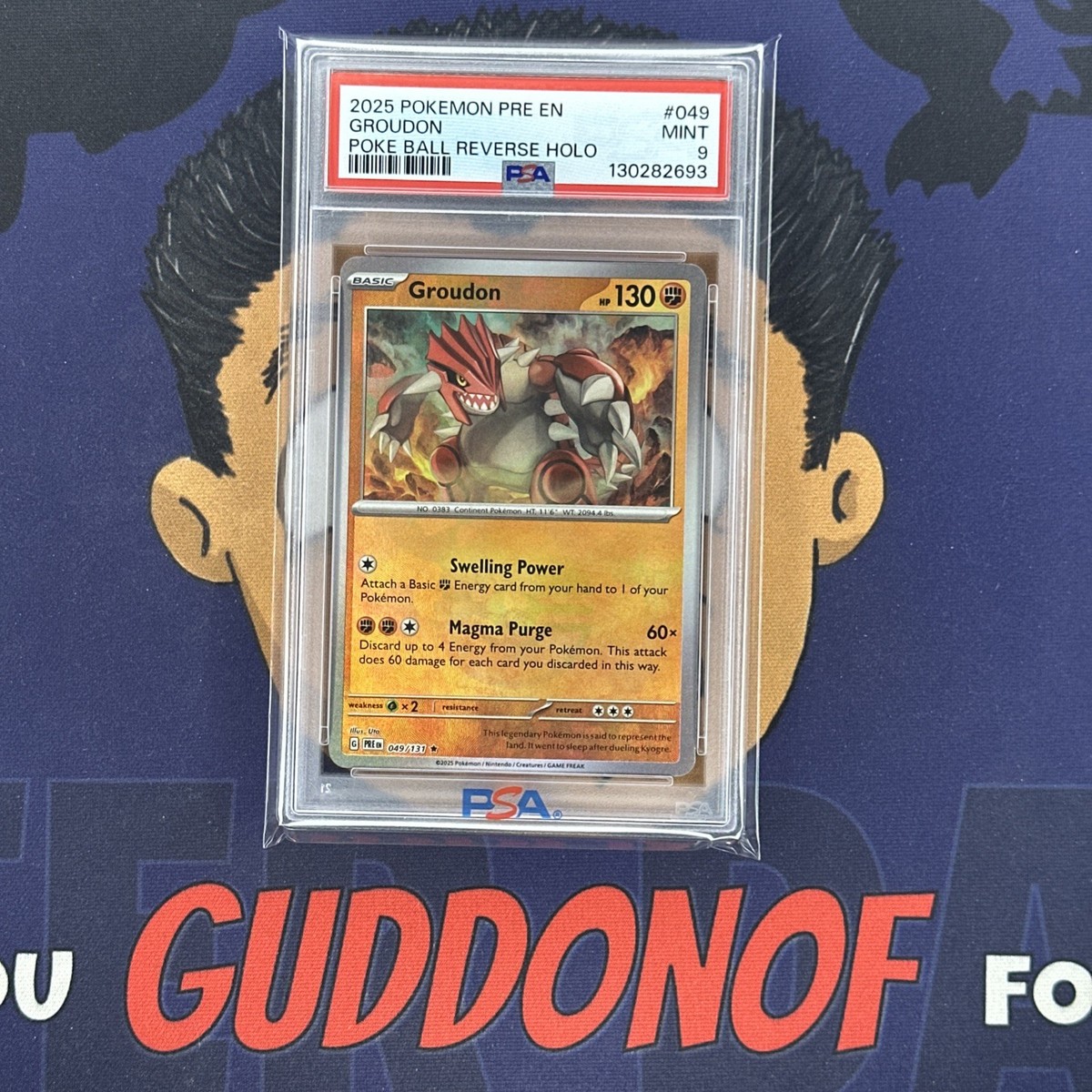 PSA 9 MINT 2025 Pokemon Prismatic Evolutions GROUDON #049 Poke