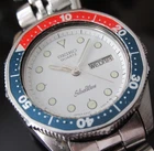 Vintage 1984 Seiko SilverWave Diver Wrist Watch Red & Blue Pepsi Bezel Ladies