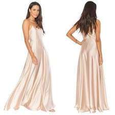 show me your mumu faith maxi dress champagne luxe satin women large