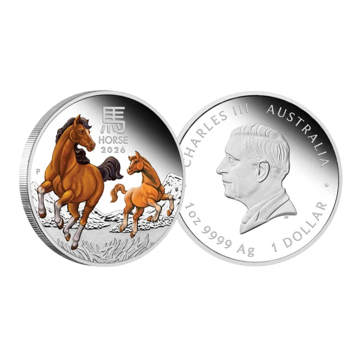 Year of the Horse 2026 $1 3 x 1 oz Silver Trio Coin Set Australia  Perth Mint