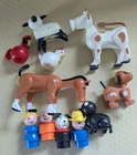 Vintage Fisher Price Little People Cow Sheep Lamb Dog Farm Animals Farmer Pig