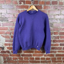 Vintage Russell Athletic Sweatshirt Mens Small Purple Crewneck Fleece Pullover
