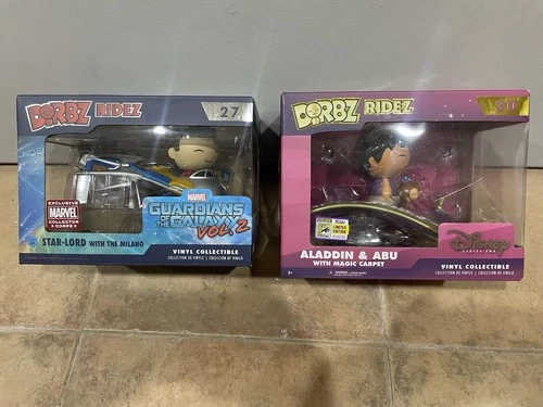 Funko Dorbz Ridez Aladdin Abu w/ Magic Carpet SDCC 2017 & Starlord w/ The Milano