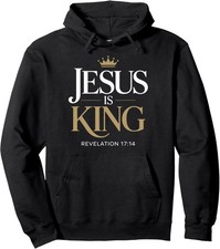 Jesus Is King Bible Verse Christian Kingdom Graphics Unisex Hooded Sweatshirt
