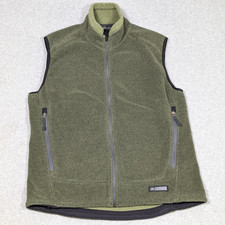 REI Recreational Equipment Fleece Vest Mens Medium Full Zip Polartec Green