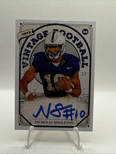 Nicholas Nick Singleton 2023 Onyx Vintage Blue Ink On Card Auto Penn State