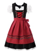 ReliBeauty Dirndl Dresses Women Traditional Oktoberfest Costume 2 Large, Red