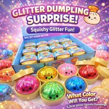 Mystery Squishy Bun Dumpling RARE GLITTER Limited Edition