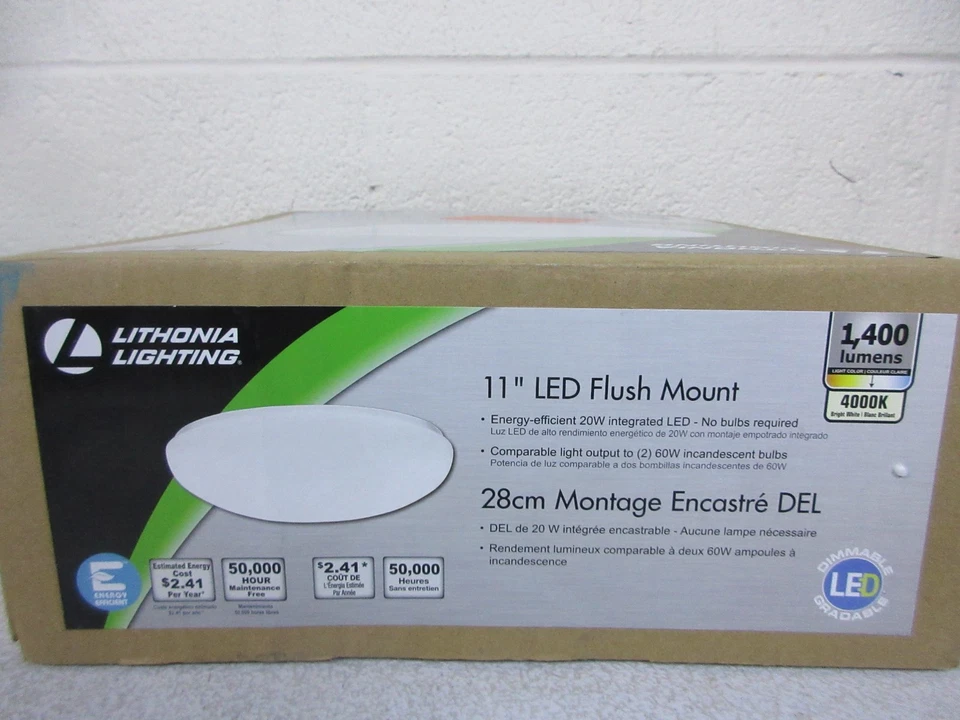Lithonia Lighting 11 in. White LED Low-Profile Residential Round Flush Mount - Image 4 of 4