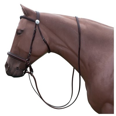 85HS Lrg Hilason Western Horse Reins Bitfree Genuine Leather English Bitless