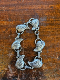 Vintage Danecraft Sterling Silver Bracelet Leaf Vine Design 925
