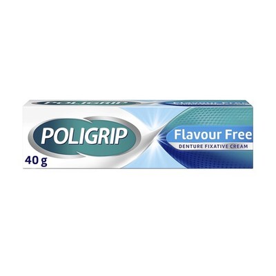 Poligrip Denture Adhesive Fixative Cream, Adhesive Flavour Free for Strong Al...