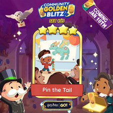 4  Gold Pin the Tail   MONO-POLY GO GOLDEN BLITZ  Golden Sticker Cheap  Fast