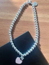 Beautiful Heart Charm Bracelet 925 Sterling Silver Women size 7.5"