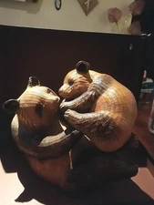 Vintage Chinese Shanghai Handicrafts Woven Rattan Panda Bears! 