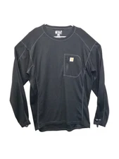 Carhartt Mens Black Force Thermal Base Layer Long Sleeve Pocket Shirt Size 2XL